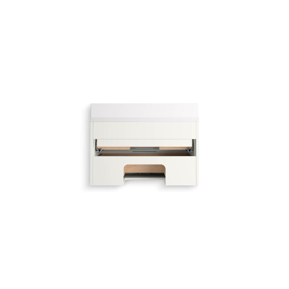 MaxstowE 30'' wall-hung bathroom vanity cabinet with sink and quartz top