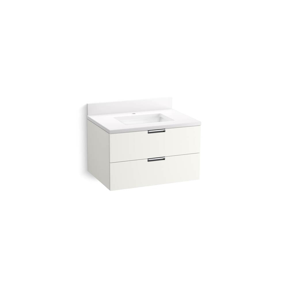 Kohler - MaxstowE 30'' wall-hung bathroom vanity cabinet with sink and quartz top - White