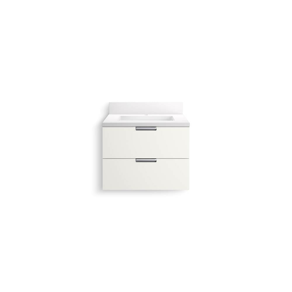 MaxstowE 24'' wall-hung bathroom vanity cabinet with sink and quartz top