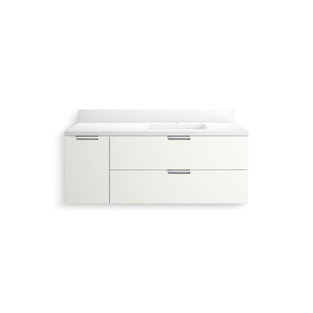 MaxstowE 48'' wall-hung bathroom vanity cabinet with sink and quartz top