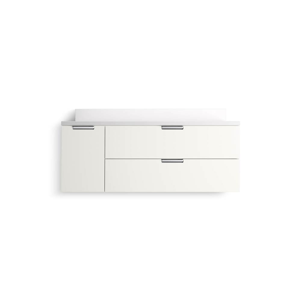 MaxstowE 48'' wall-hung bathroom vanity cabinet with sink and quartz top