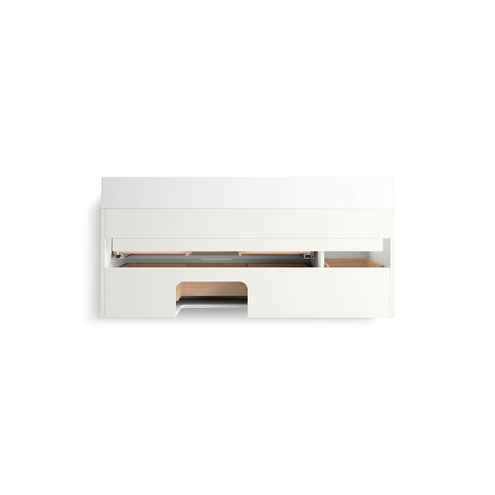 MaxstowE 48'' wall-hung bathroom vanity cabinet with sink and quartz top