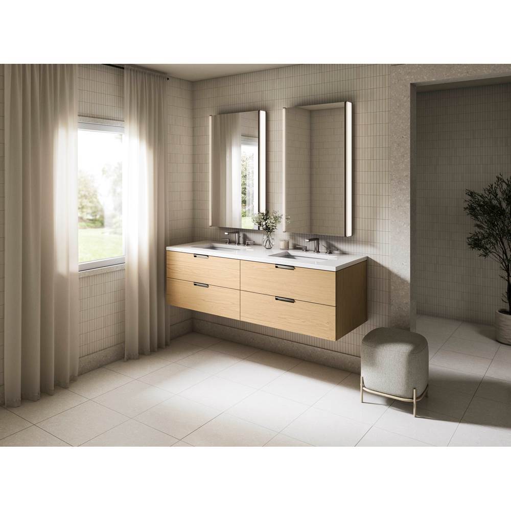 MaxstowE 60'' wall-hung bathroom vanity cabinet with sink and quartz top