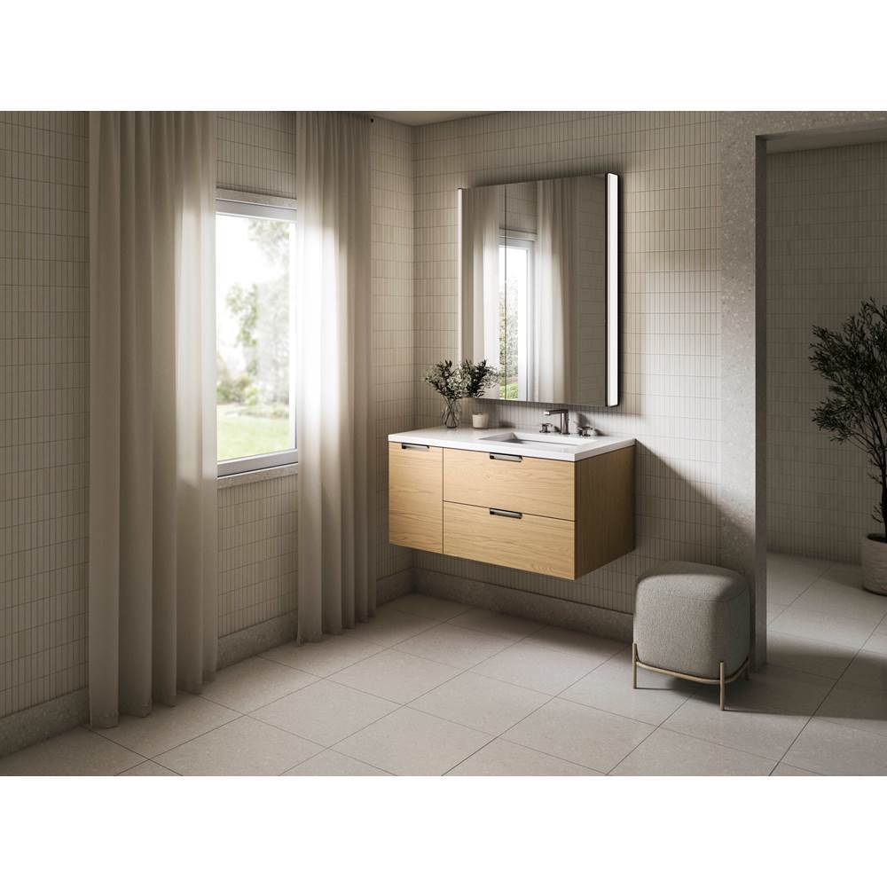 MaxstowE 36'' wall-hung bathroom vanity cabinet with sink and quartz top