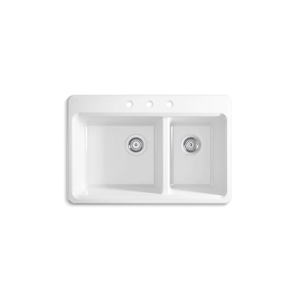Riverby 33'' top-mount double-bowl kitchen sink