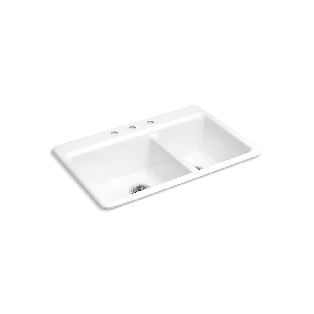 Riverby 33'' top-mount double-bowl kitchen sink