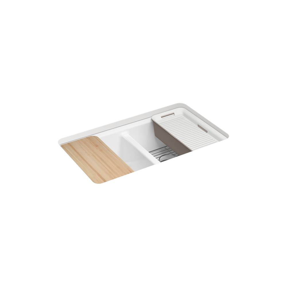 Riverby 33'' undermount double-bowl workstation kitchen sink