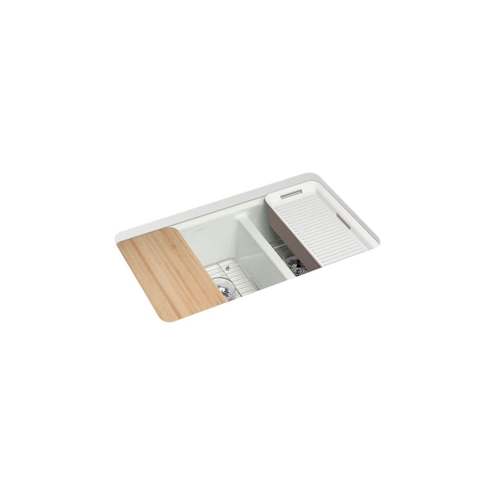 Riverby 33'' undermount double-bowl workstation kitchen sink