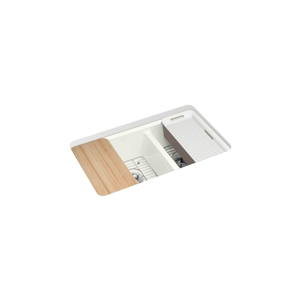 Riverby 33'' undermount double-bowl workstation kitchen sink