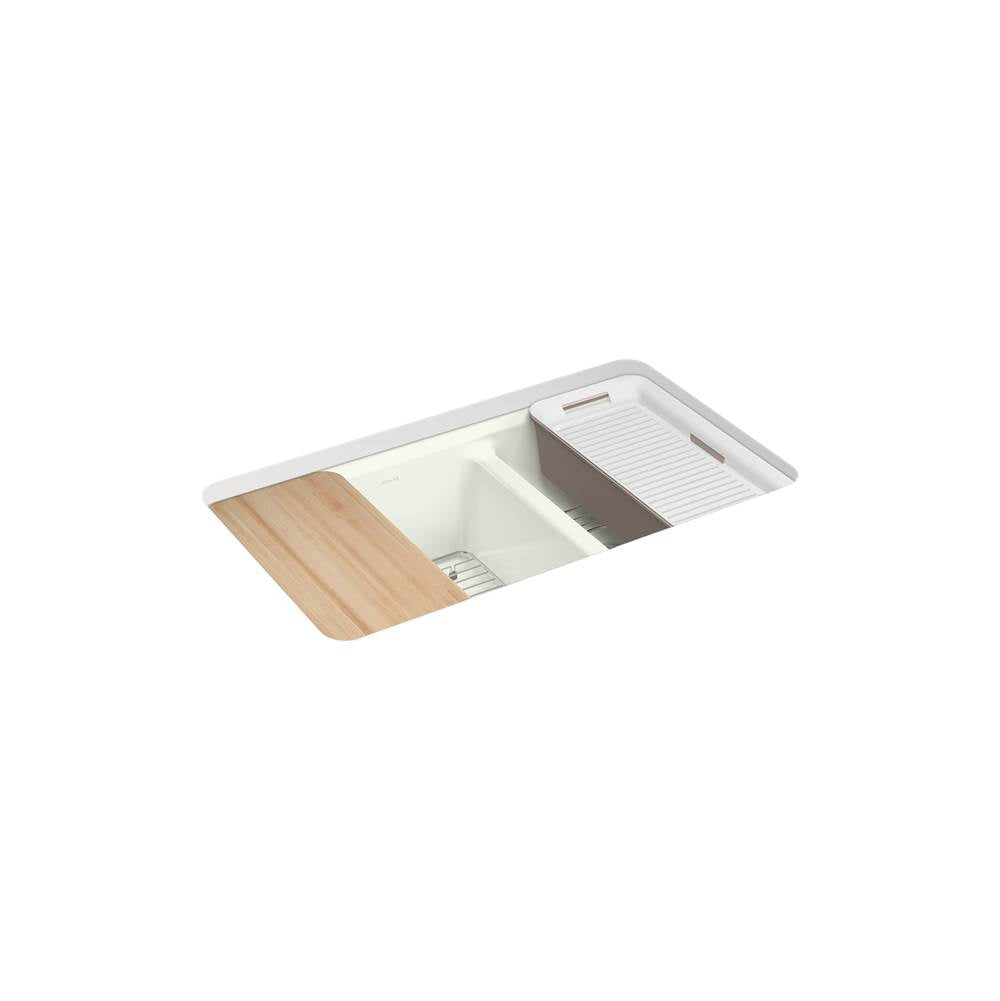Riverby 33'' undermount double-bowl workstation kitchen sink