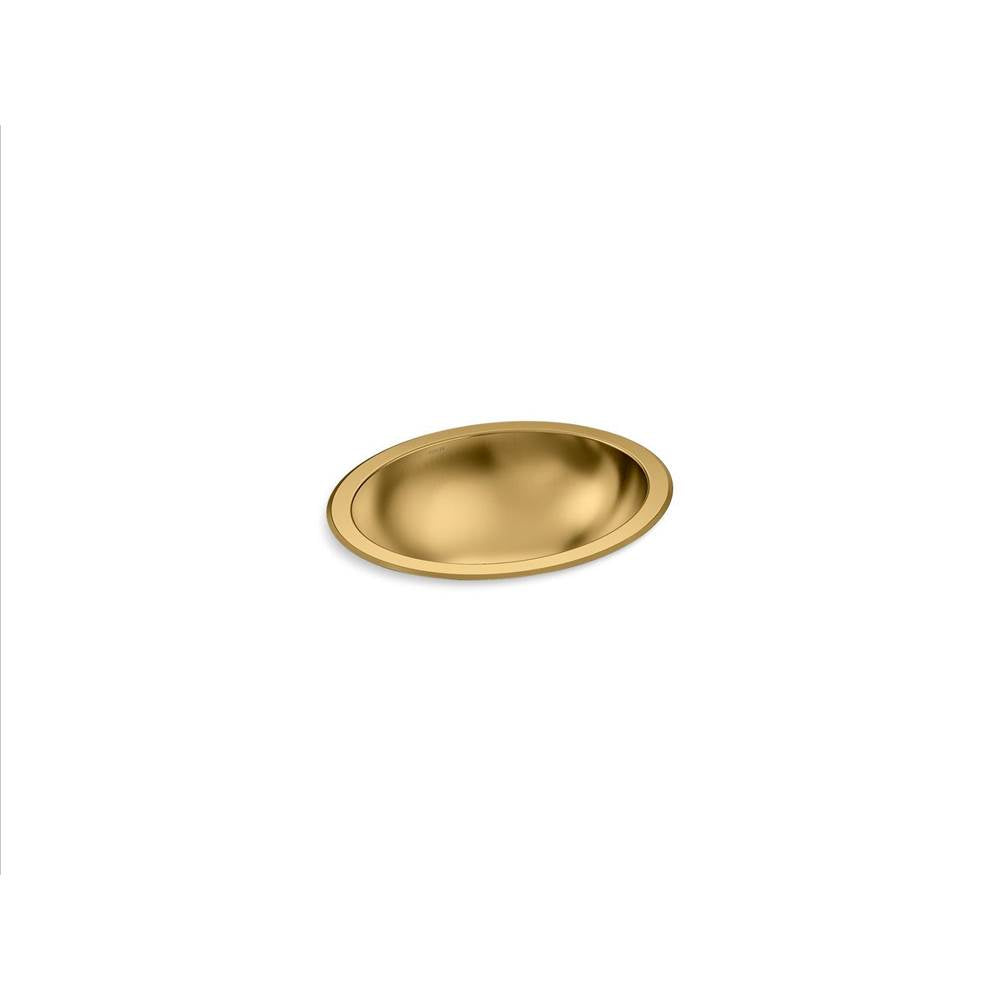 Kohler - Bachata 20'' Oval Drop-In/Undermount Bathroom Sink No Overflow - Vibrant Brushed Moderne Brass