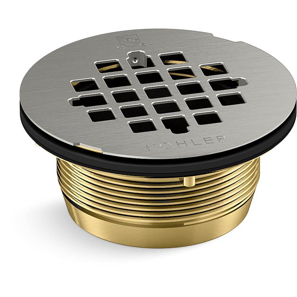 Kohler - Round brass shower receptor drain - Brushed Stainless