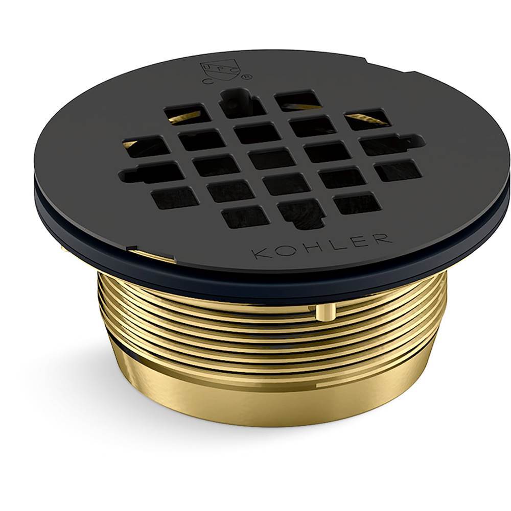 Kohler - Round brass shower receptor drain - Matte Black