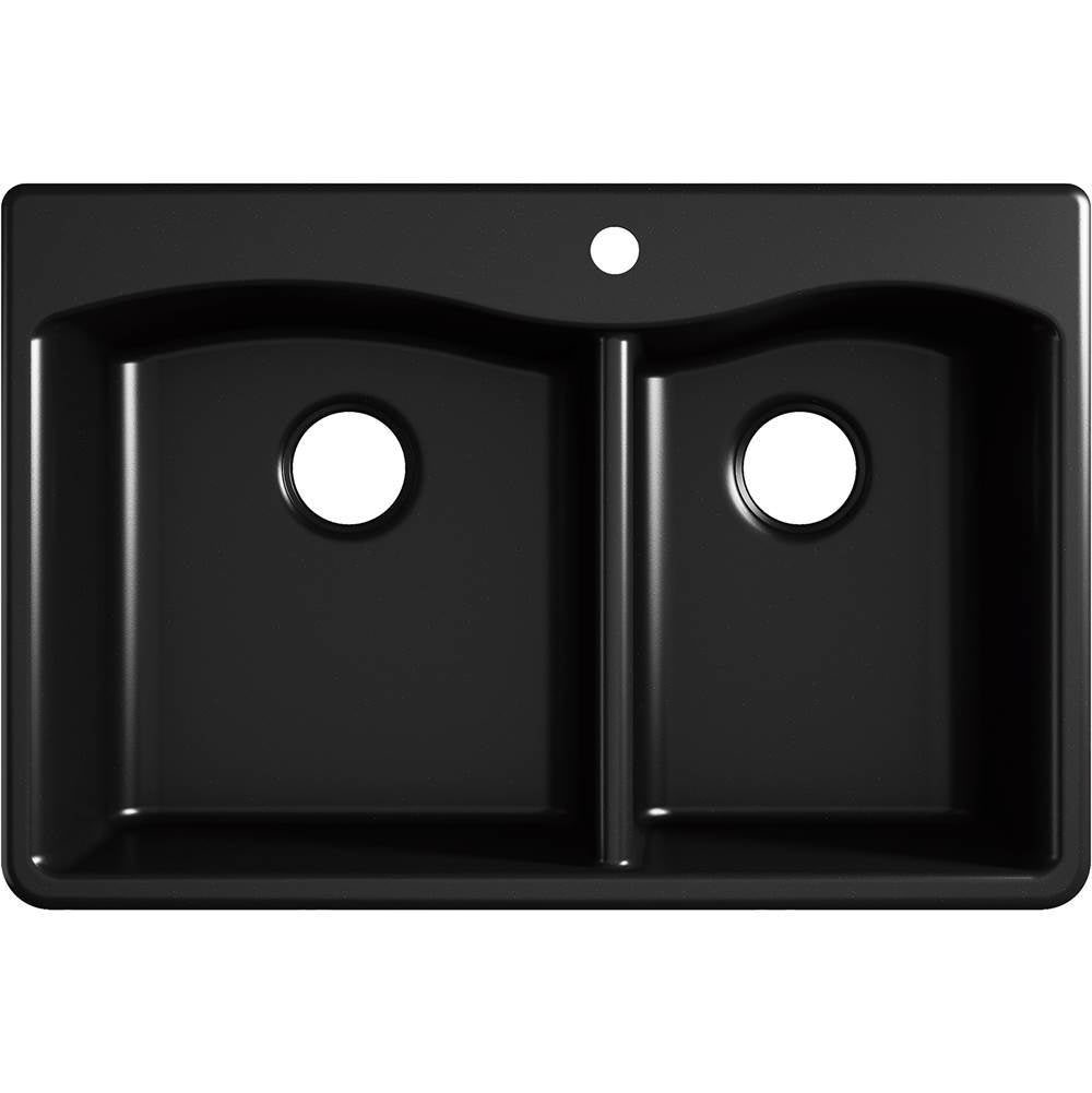 Kennon 33'' top-/undermount double-bowl kitchen sink