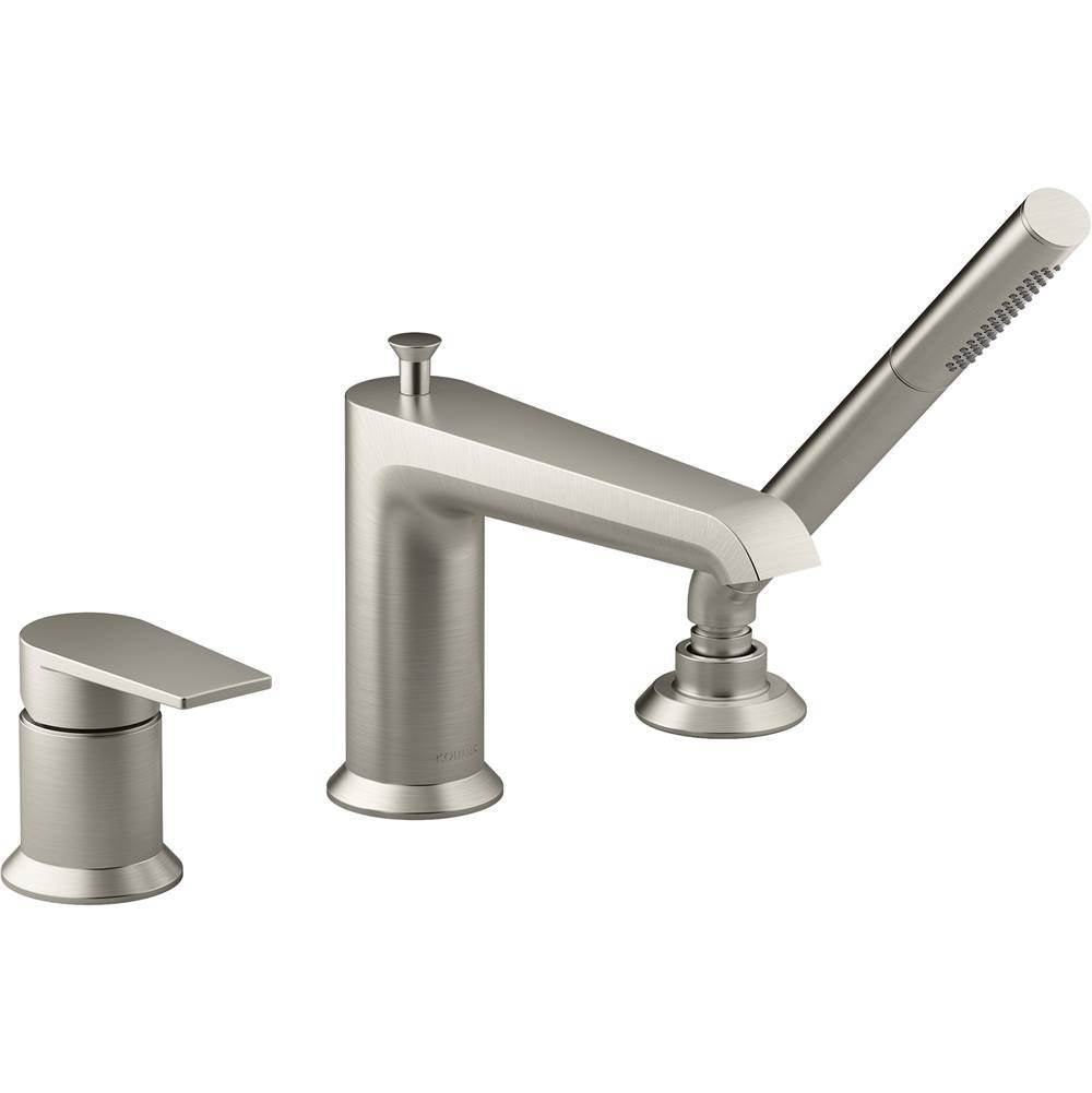 Kohler - Hint Deck-mount bath faucet with handshower - Vibrant Brushed Nickel