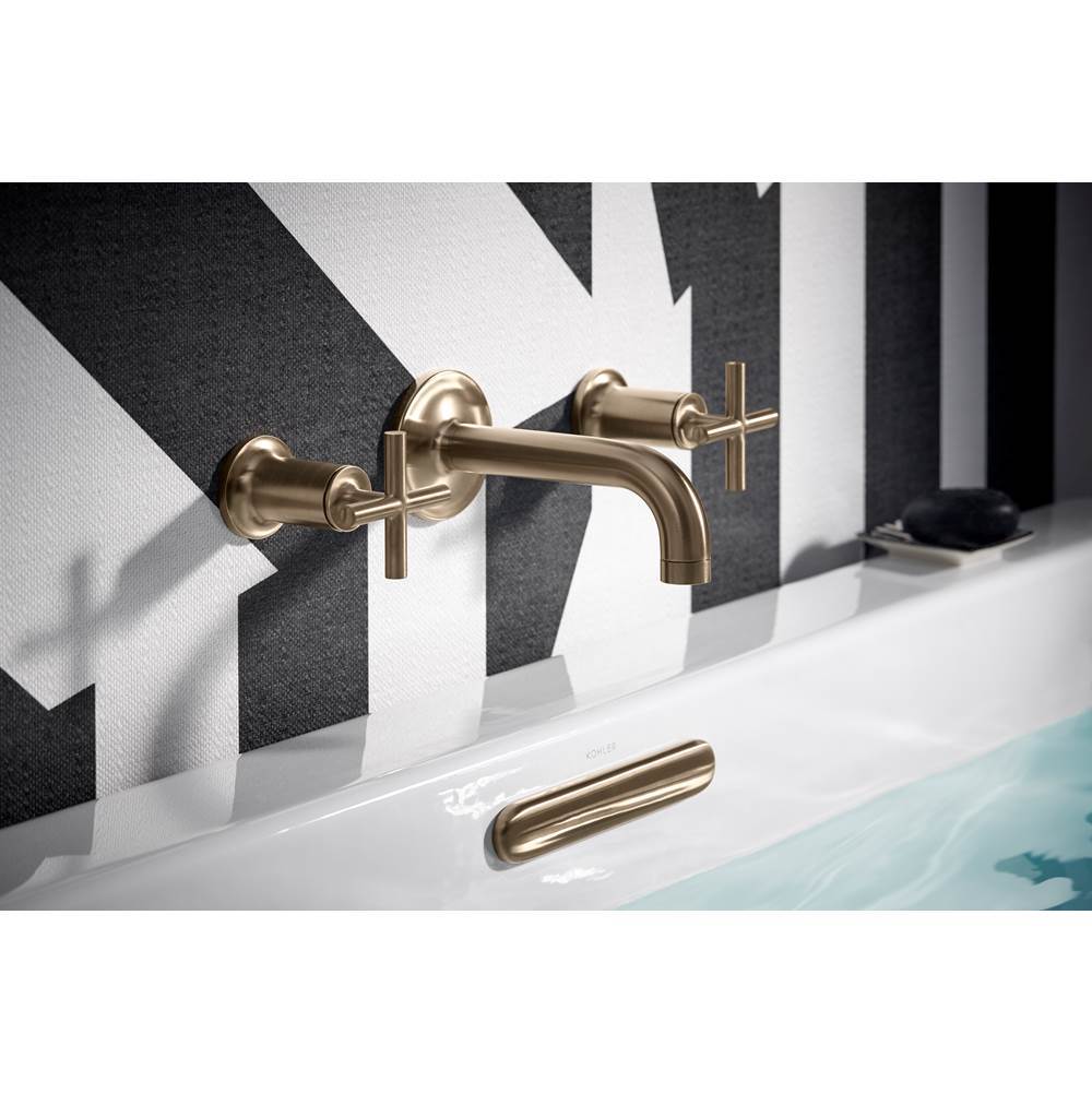 Purist Deck- or wall-mount bath faucet handle trim with cross design