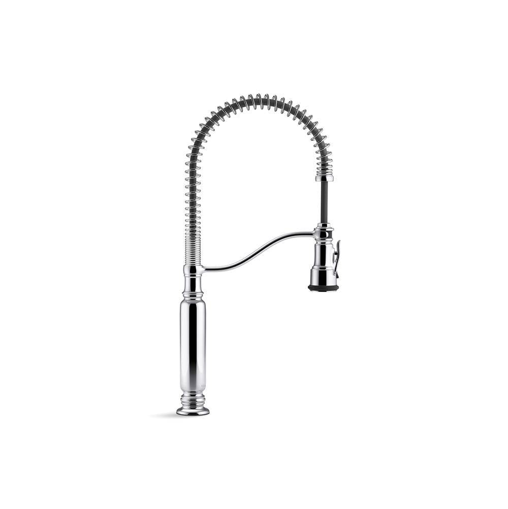 Tournant Semi-professional kitchen sink faucet with three-function sprayhead