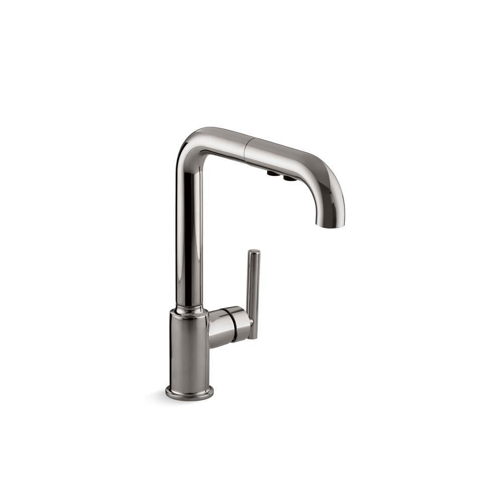 Kohler - Purist Pull-out kitchen sink faucet with three-function sprayhead - Vibrant Titanium