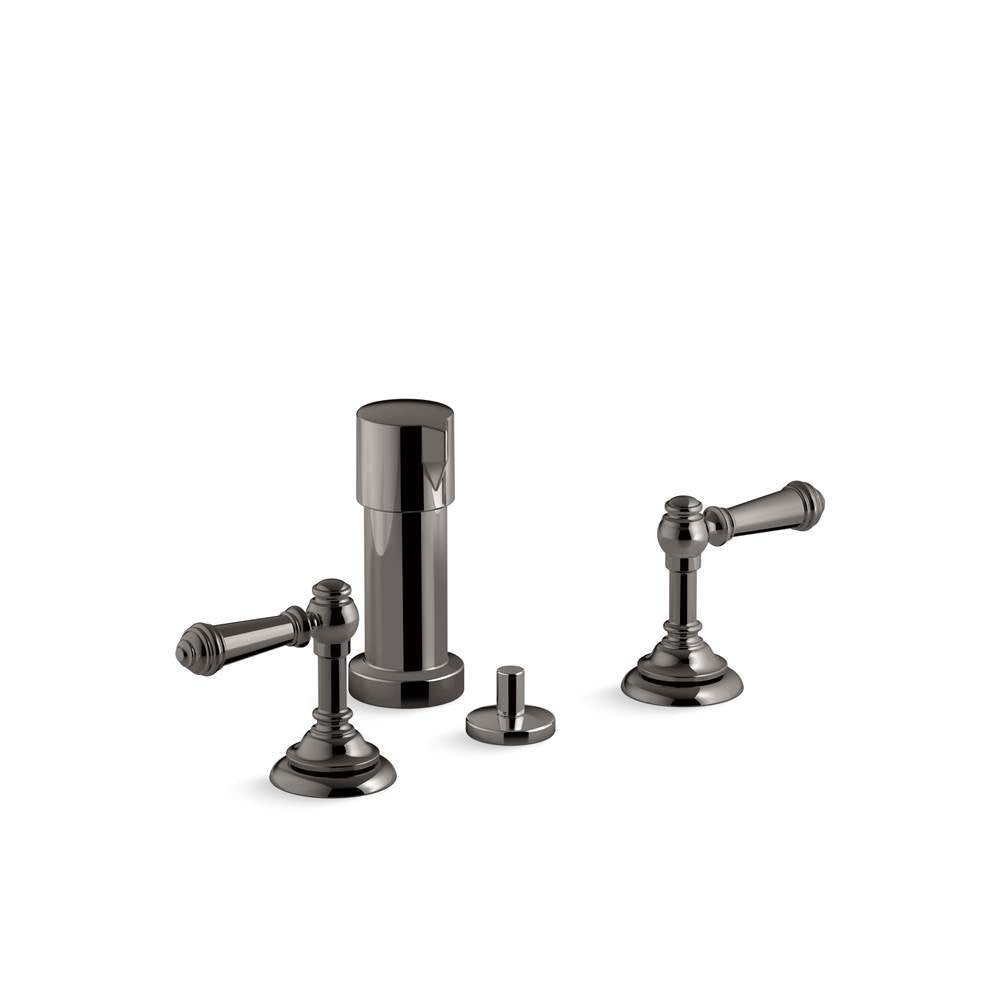 Kohler - Artifacts Widespread bidet faucet with lever handles - Vibrant Titanium