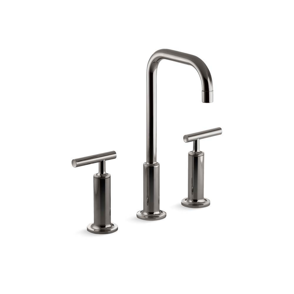 Kohler - Purist Widespread bathroom sink faucet with Lever handles, 1.2 gpm - Vibrant Titanium
