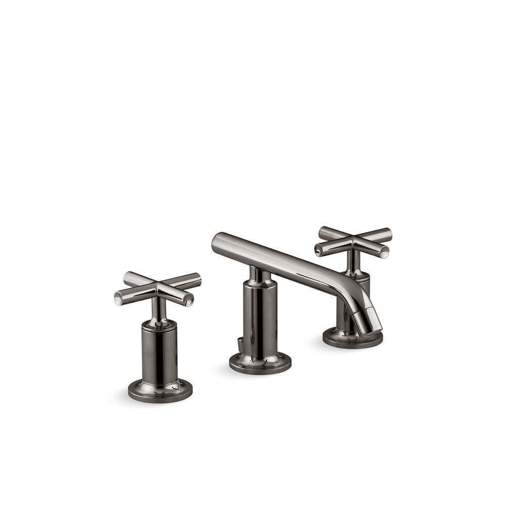 Kohler - Purist Widespread bathroom sink faucet with Cross handles, 1.2 gpm - Vibrant Titanium