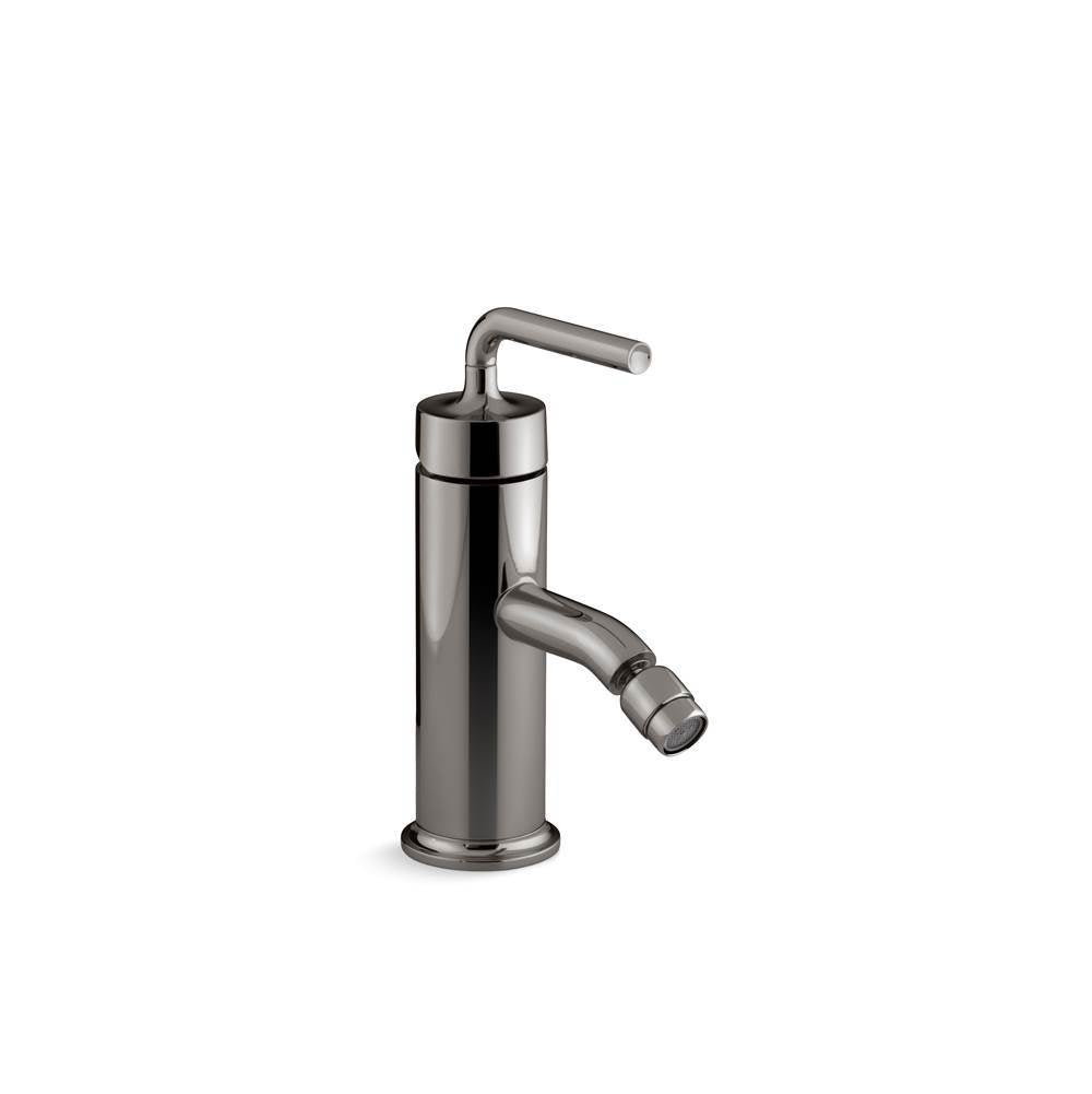 Kohler - Purist Horizontal swivel spray aerator bidet faucet with straight lever handle - Vibrant Titanium