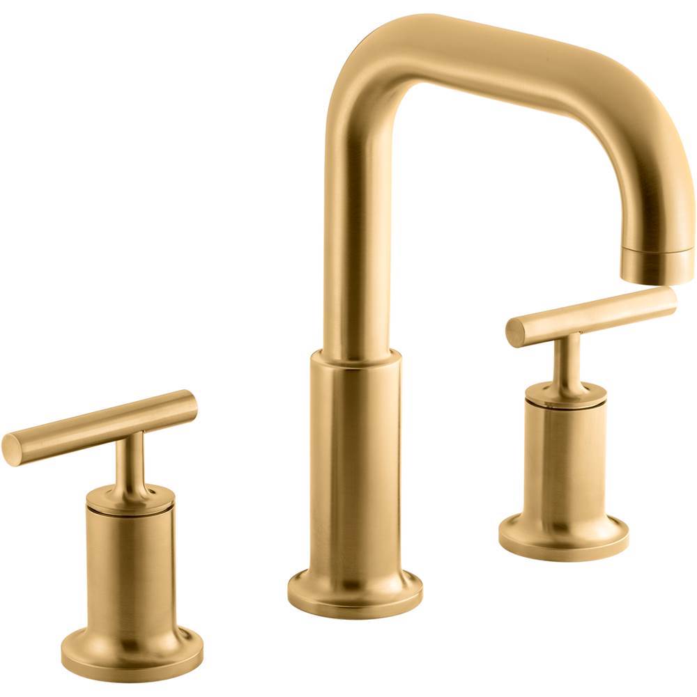 Kohler - Purist Deck-mount bath faucet trim with Lever handles - Vibrant Brushed Moderne Brass