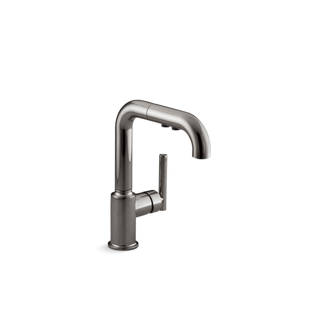Kohler - Purist Pull-out kitchen sink faucet with three-function sprayhead - Vibrant Titanium