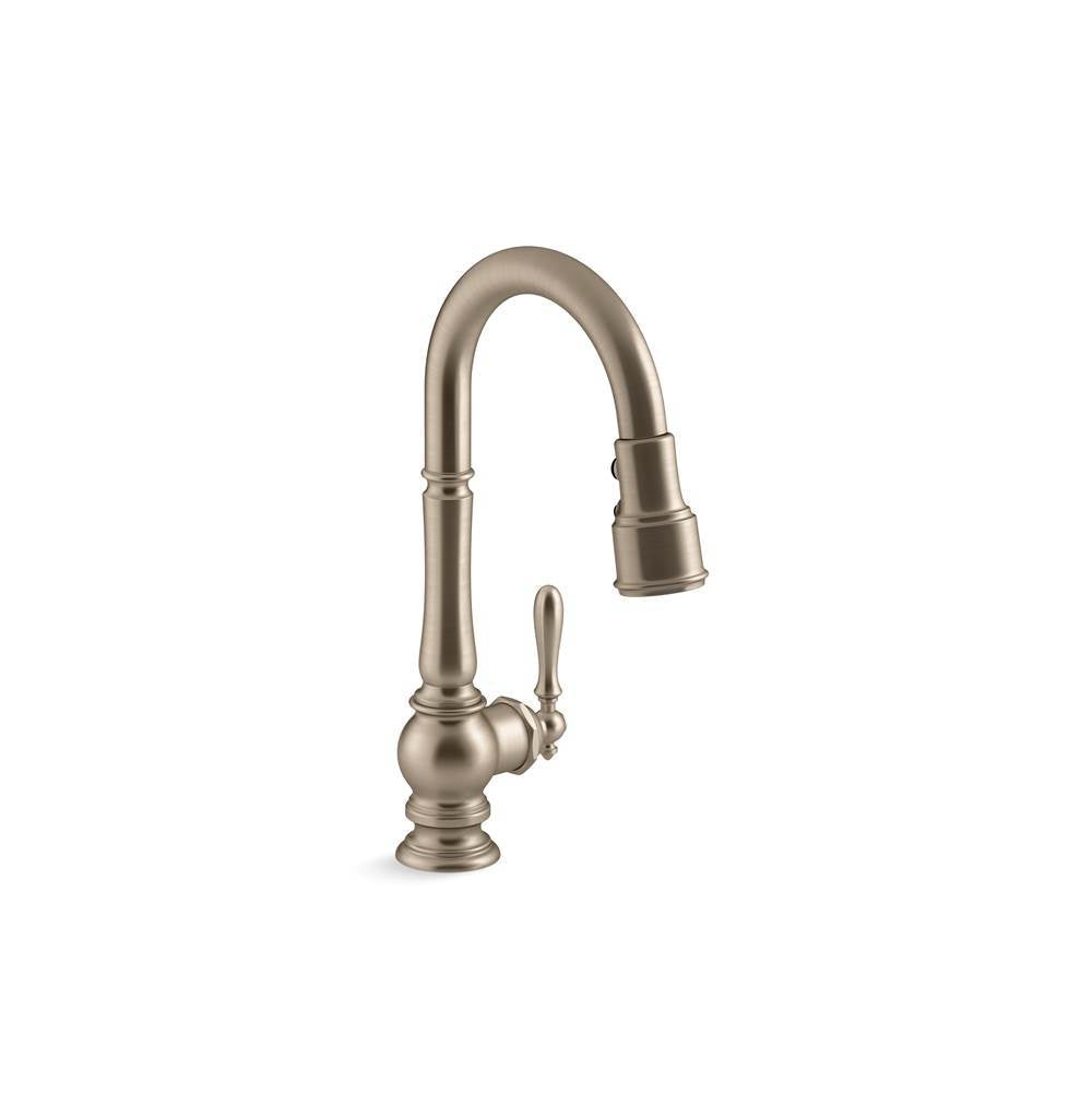 Kohler - Artifacts Pull-down kitchen sink faucet with three-function sprayhead - Vibrant Brushed Bronze