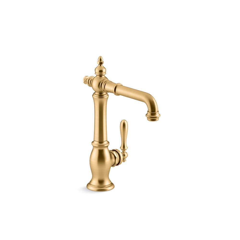 Kohler - Artifacts Single-handle bar sink faucet - Vibrant Brushed Moderne Brass