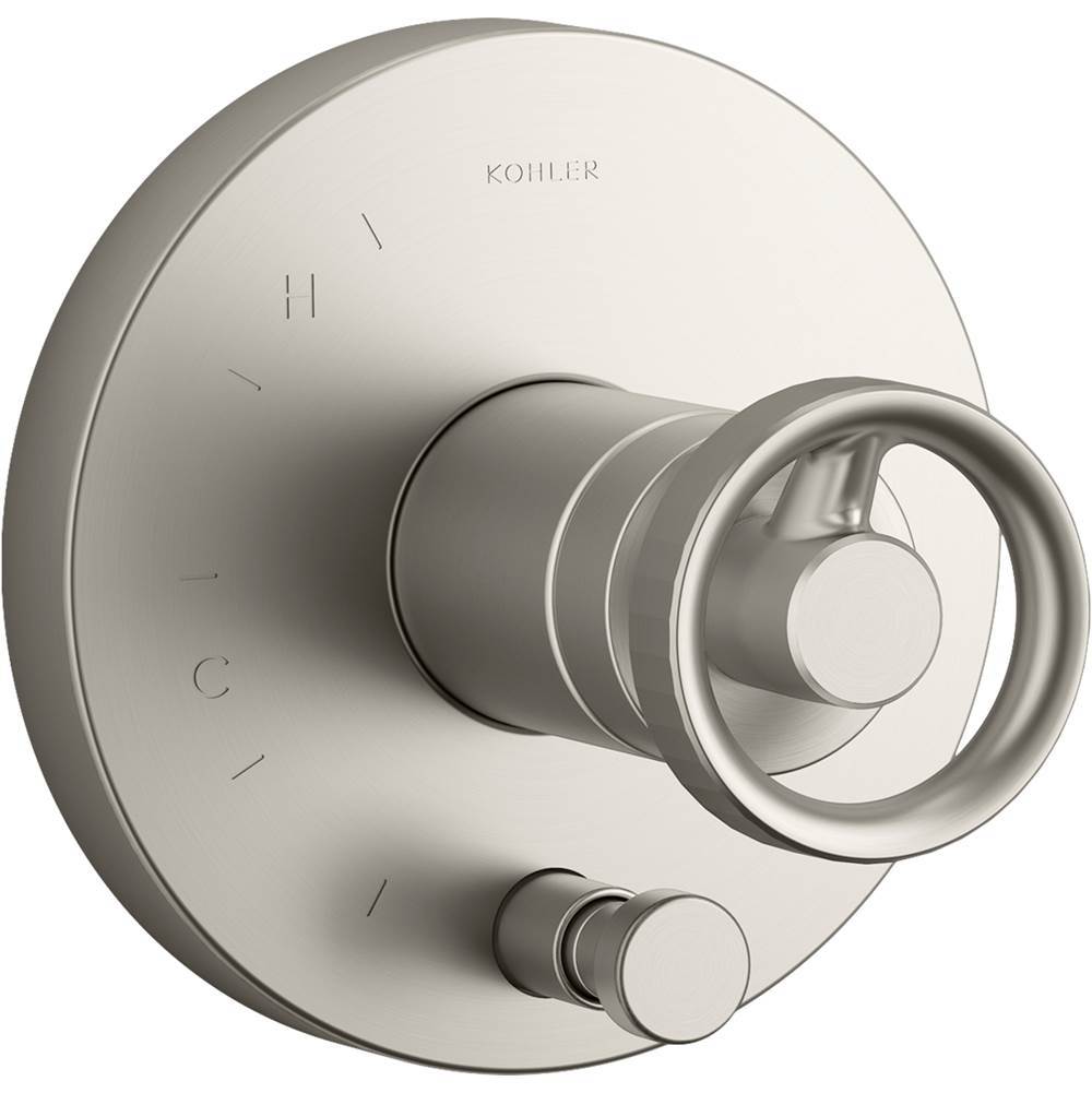 Kohler - Components Rite-Temp valve trim with Industrial handle and diverter - Vibrant Brushed Nickel