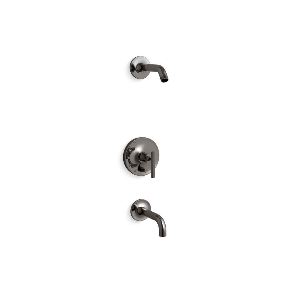 Kohler - Purist Rite-Temp bath and shower trim kit with push-button diverter and lever handle, without showerhead - Vibrant Titanium