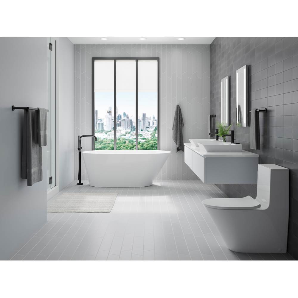 Purist Floor-mount bath filler trim with handshower