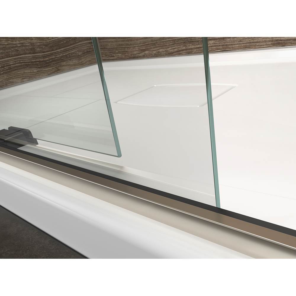 Levity Sliding shower door, 74'' H x 44-5/8 - 47-5/8'' W, with 1/4'' thick Crystal Clear glass