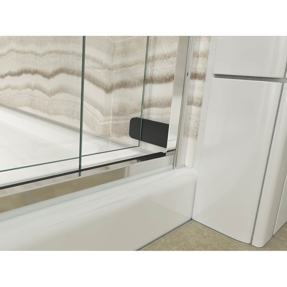 Levity 74'' H sliding shower door with 1/4''-thick glass