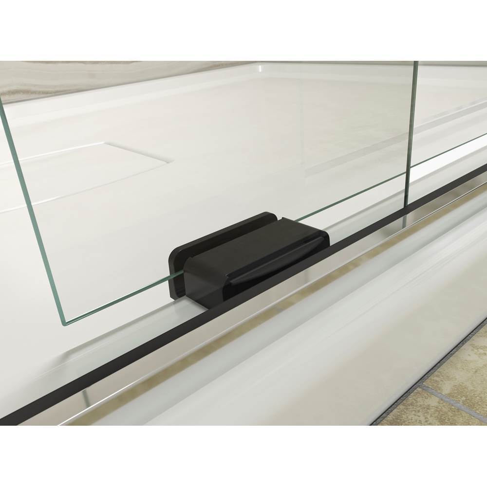 Levity Sliding shower door, 74'' H x 44-5/8 - 47-5/8'' W, with 1/4'' thick Crystal Clear glass