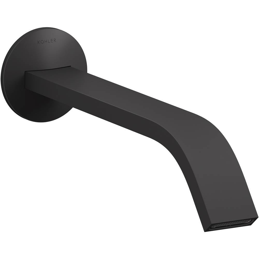 Kohler - Components Wall-mount bathroom sink faucet spout with Ribbon design, 1.2 gpm - Matte Black