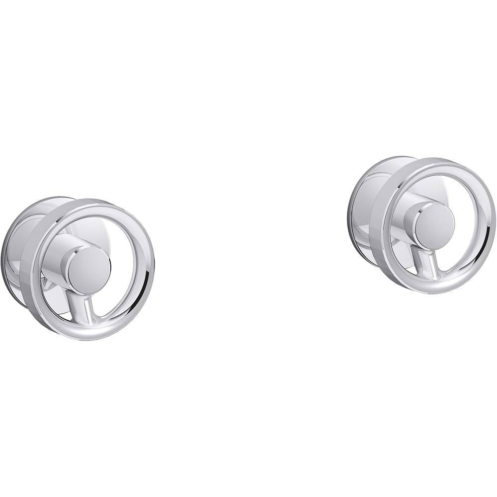 Kohler - Components Wall-mount bathroom sink faucet Industrial handle trim - Polished Chrome