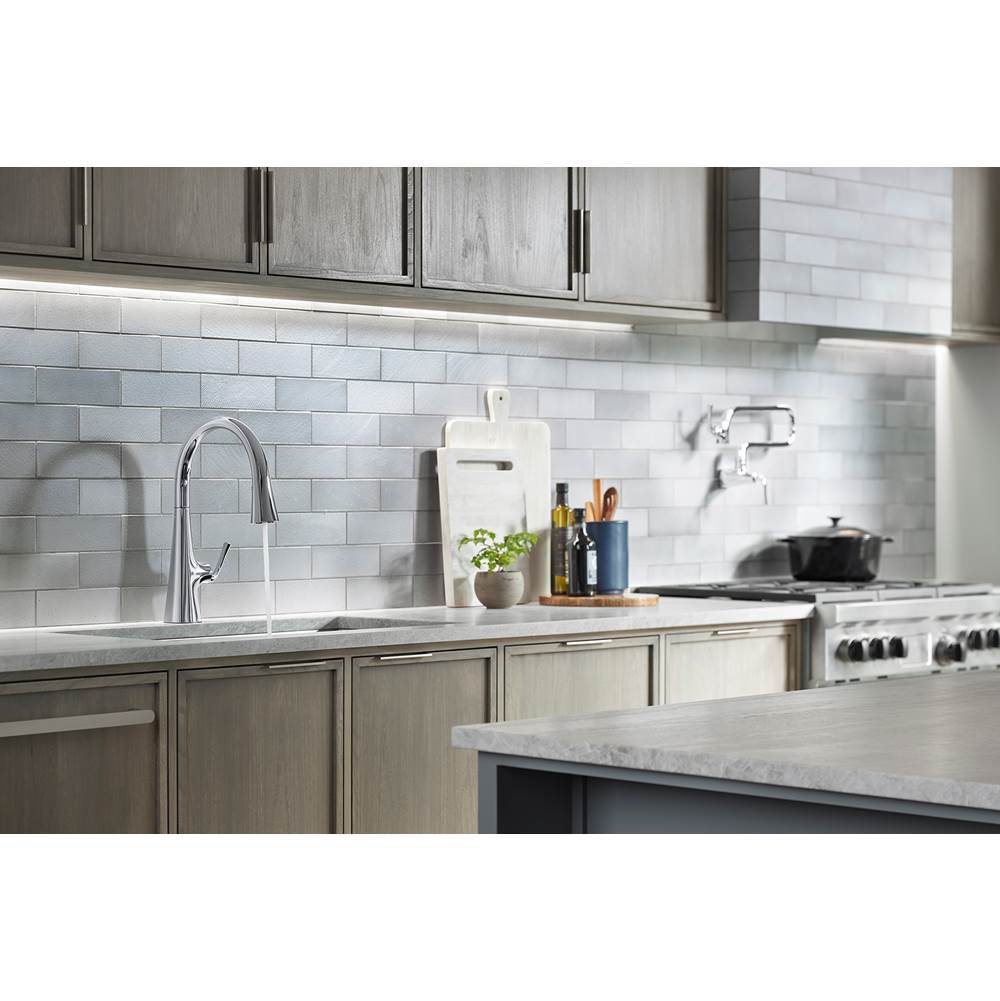 Graze Pull-down kitchen sink faucet with three-function sprayhead