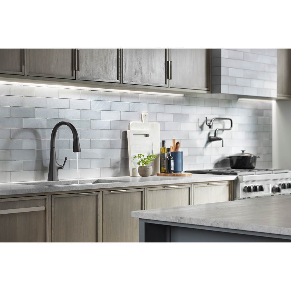 Graze Pull-down kitchen sink faucet with three-function sprayhead