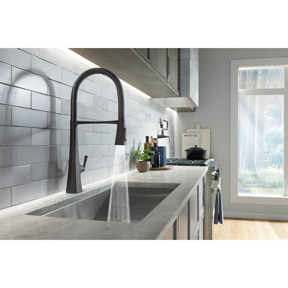 Graze Semi-professional kitchen sink faucet with three-function sprayhead