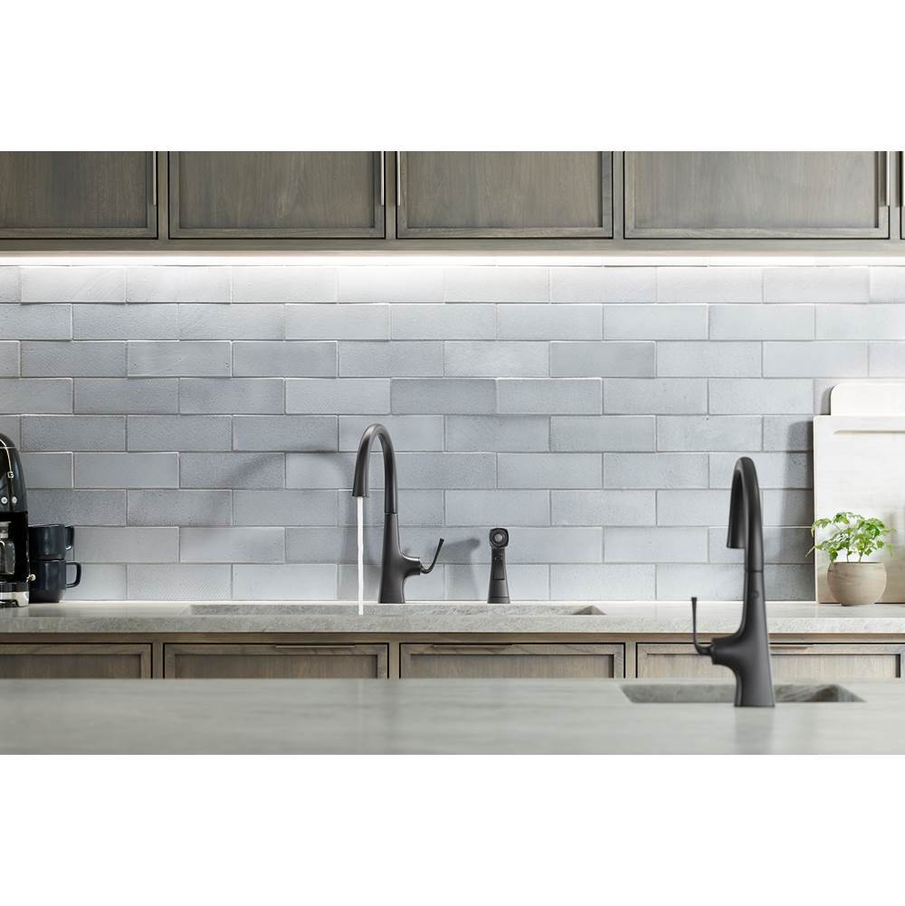 Graze Single-handle kitchen sink faucet with two-function side sprayer