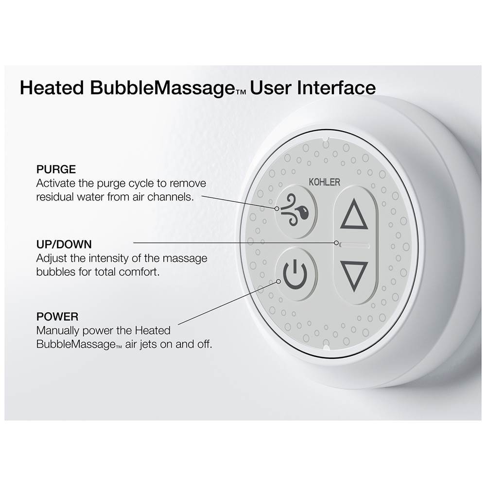 Underscore 60'' x 30'' drop-in Heated BubbleMassageE air bath
