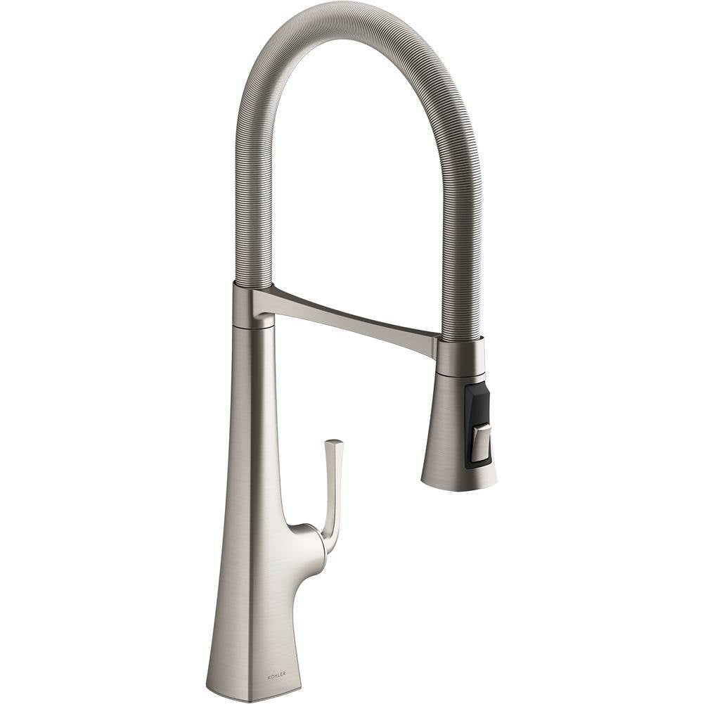 Kohler - Graze Semi-professional kitchen sink faucet with three-function sprayhead - Vibrant Stainless