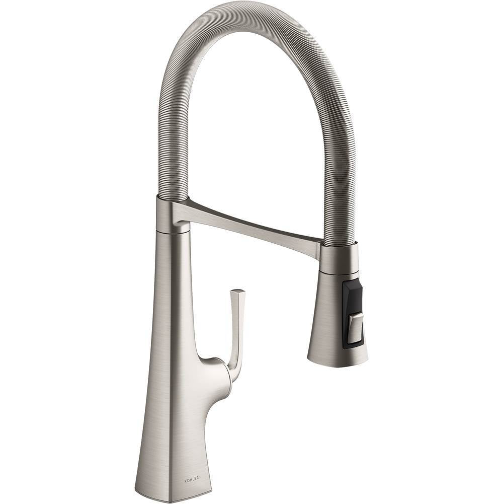 Kohler - Graze Semi-professional kitchen sink faucet with three-function sprayhead - Vibrant Stainless