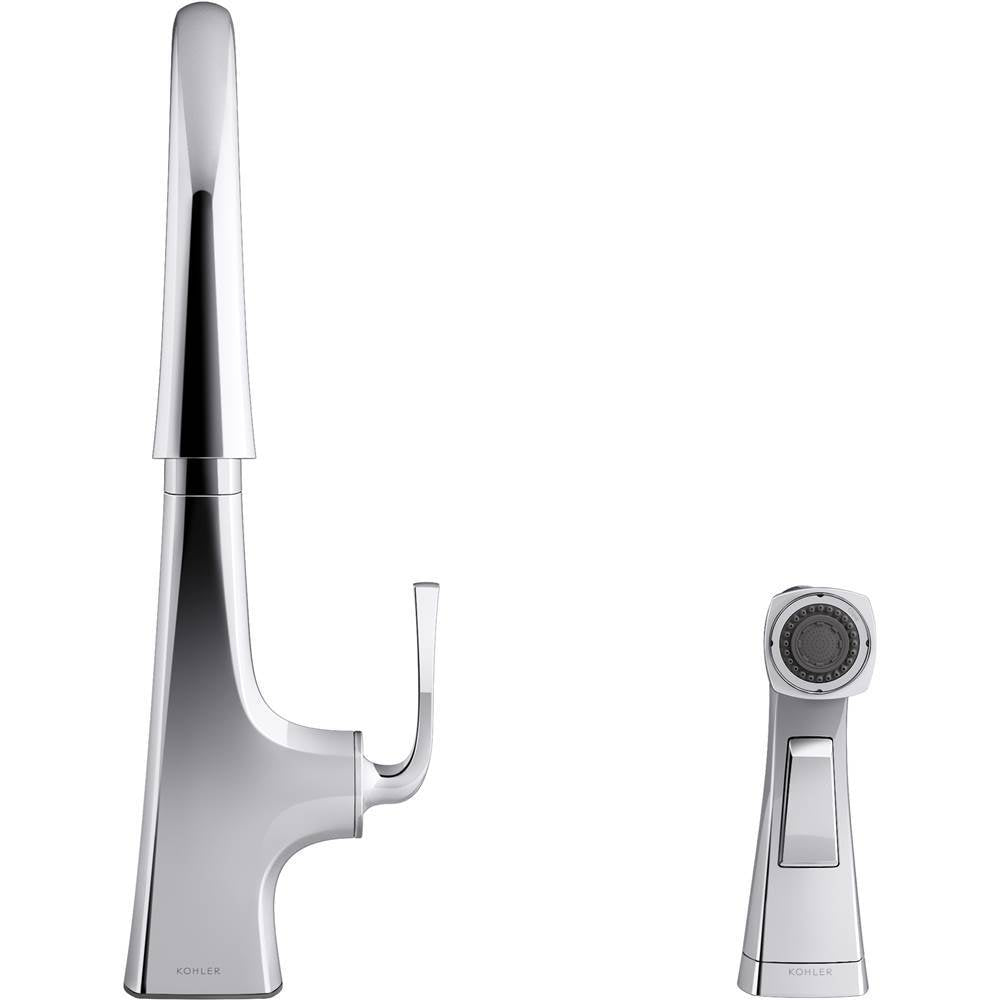Graze Single-handle kitchen sink faucet with two-function side sprayer