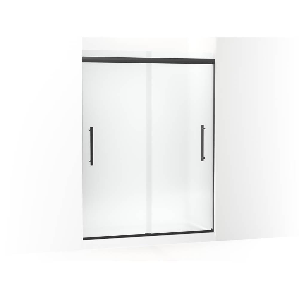 Kohler - Pleat Frameless sliding shower door, 79-1/16'' H x 54-5/8 - 59-5/8'' W, with 5/16'' thick Frosted glass - Matte Black