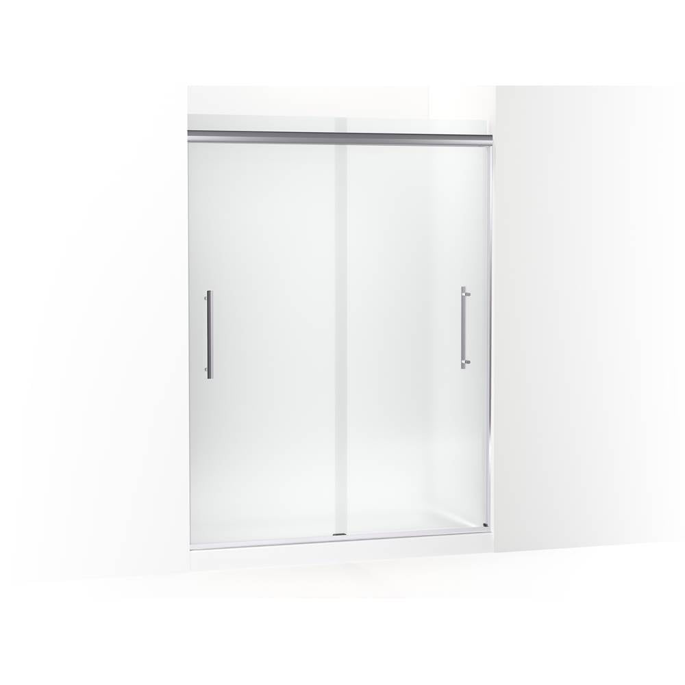 Kohler - Pleat Frameless sliding shower door, 79-1/16'' H x 54-5/8 - 59-5/8'' W, with 5/16'' thick Frosted glass - Bright Polished Silver