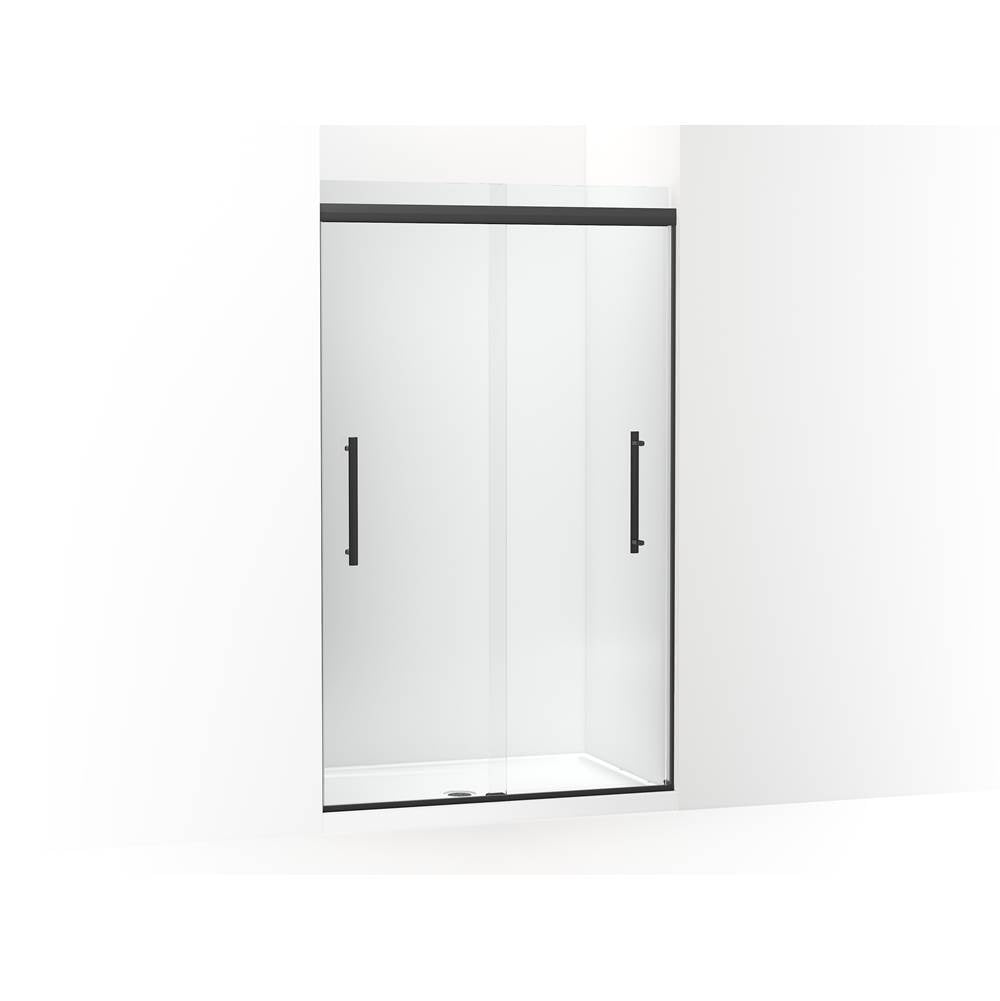 Kohler - Pleat Frameless sliding shower door, 79-1/16'' H x 44-5/8 - 47-5/8'' W, with 5/16'' thick Crystal Clear glass - Matte Black