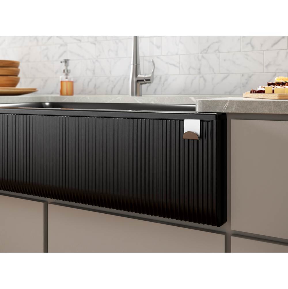 Cairn 34'' undermount single-bowl farmhouse kitchen sink with fluted design